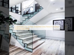 Kundenspezifische Treppengeländer aus gehärtetem Glas für Innen-Treppenhaus-Geländer