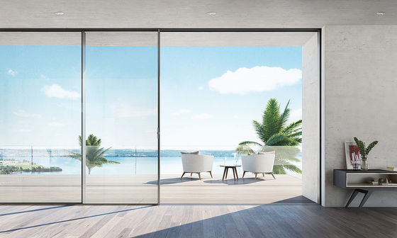 Umweltfreundliche Aluminium-Schiebetür Balkon mit dünnen 4 Aluminium-Gehäuse Schiebetür