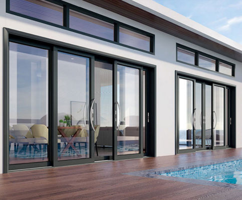 Tempered Clear Glass Aluminium Schiebetüren Thermal Break Multi Slide Patio Türen