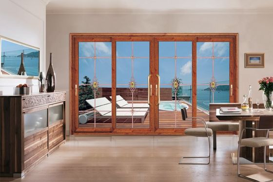 Typhoonbeständigkeit 2 mm dick Aluminium Schiebetüren mit gehärtetem Glas