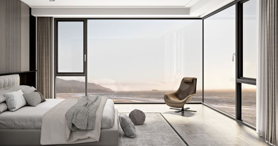 Aluminiumhaltiges Schwungfenster mit Verbundglas und gehärtetem Isolierglas