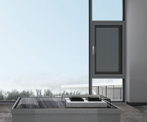 Pulverbeschichtete, nach innen geöffnete Aluminiumfenster mit Doppelverglasung