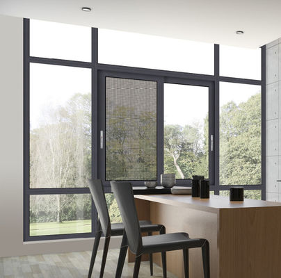 Pulverbeschichtetes Aluminium-Schiebefenster Insektenschutz Doppelverglasung Schiebefenster