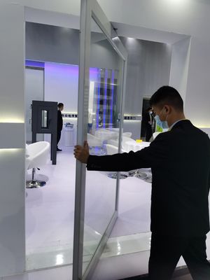 Schlanke Rahmen Aluminium Drehtür gehärtetes klares Glas Eingang Drehtür