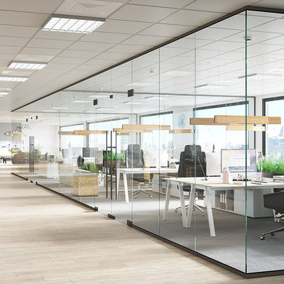 Schalldichtes Büro Glas Trennwände Pulver beschichtet Aluminiumprofil mit Tür