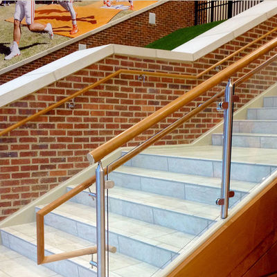 Rahmenloses Treppengeländer aus gehärtetem Glas, verstellbares Design, Bogen-Griffklemme, 304 316 Fitting