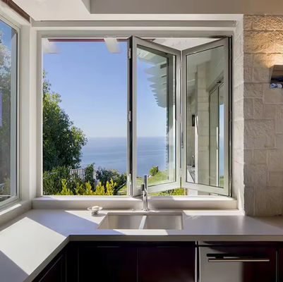 Custom Balkon Aluminium Klappfenster Gehärtet Isoliertes Klappfenster