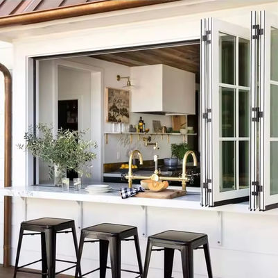 Custom Balkon Aluminium Klappfenster Gehärtet Isoliertes Klappfenster