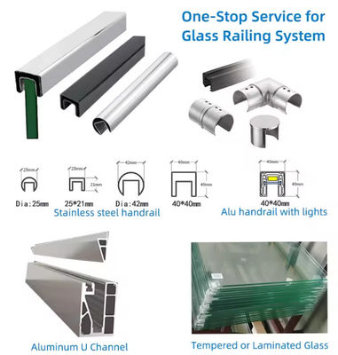 Lamel U-Kanal-Glasbalustrade mit Verbundglas