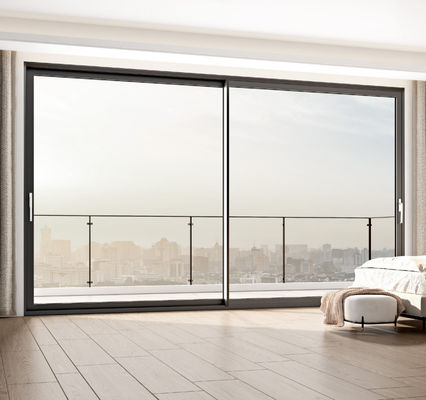Individuelle Abmessungen Aluminium Schiebetür Isoliertes Glas Doppelverglasung Schiebetüren