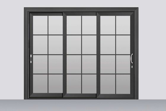 Typhoonbeständigkeit 2 mm dick Aluminium Schiebetüren mit gehärtetem Glas