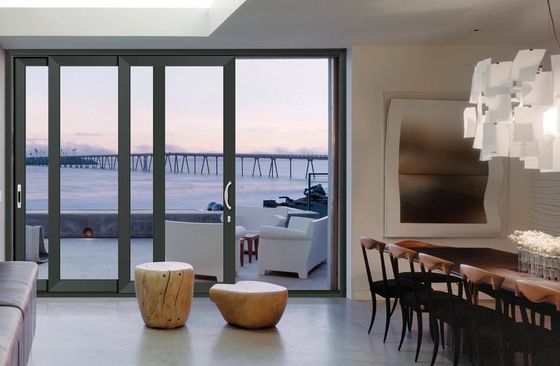 Individuelle große gleitende Glas Terrassentüren Pulver beschichtet Aluminiumrahmen