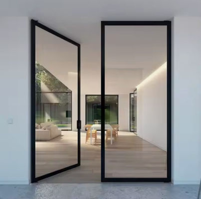 Schwingende Tür aus dünnem Rahmen aus Aluminium, mit Lamination aus gehärtetem Glas, Schwingende Tür aus Aluminium