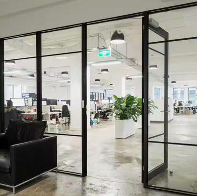 Doppel-Gehäuse-Aluminium-Rahmen-Swing-Tür Modernes Design mit gehärtetem Glas