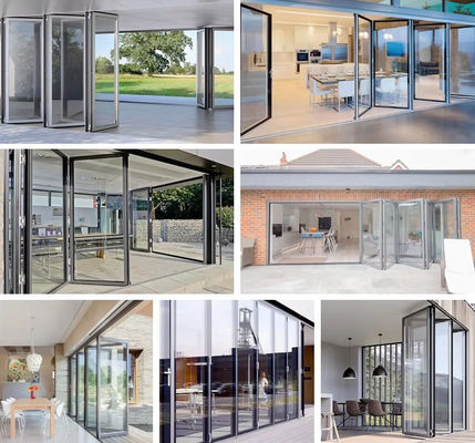 Energieeffizienz Aluminiumklappbare Tür Dicke Profil Glasklapptür