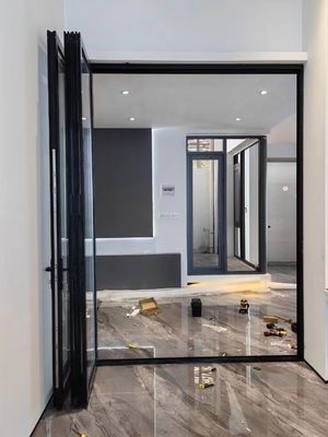 Wärmeabbruch Aluminiumrahmen Schiebetür Staubdicht mit gehärtetem Glas