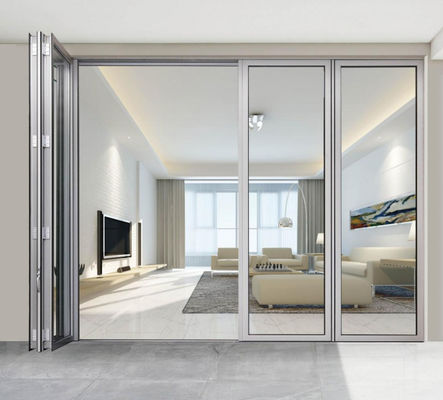 Isoliertes Glas Aluminium Klapphallen Türen Customized Aluminium Bifold Türen Weiß