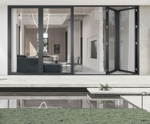 Korrosionsbeständige Aluminium-Falttüren mit thermischer Auflösung Schlanke Aluminium-Zweifachtüren