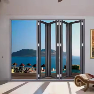 Typhoonbeständige Aluminiumklappbare Tür kundenspezifische gehärtetes Glas Klapptür