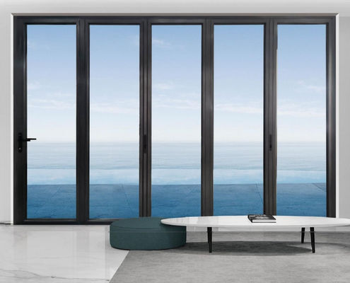 Hurrikanbeständigkeit Innere Aluminium-Zweifachtüren Pulverbeschichtung