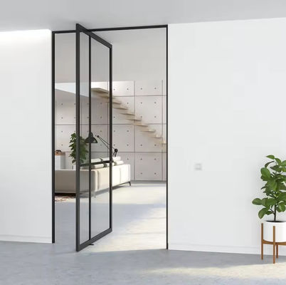 Aluminiumlegierung Rahmenlose Glas-Pivot-Tür Korrosionsbeständig Einfache Reinigung