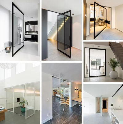Aluminiumlegierung Rahmenlose Glas-Pivot-Tür Korrosionsbeständig Einfache Reinigung