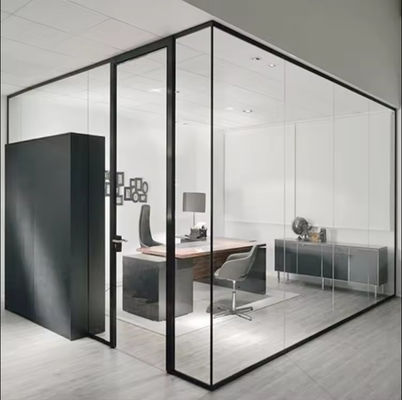 Moderne schalldichte Glaspartition mit Pulverbeschichtung Aluminiumrahmen