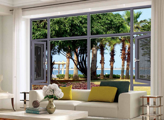 Wetterbeständige, neigungssichere, drehbare Aluminiumfenster mit Sicherheitsschutz