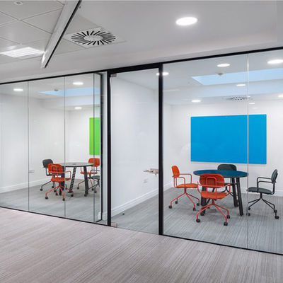 Modernes Design mit dickem Glasrahmen Bürowände mit gehärtetem Glas