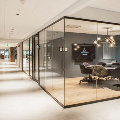 Modernes Design mit dickem Glasrahmen Bürowände mit gehärtetem Glas