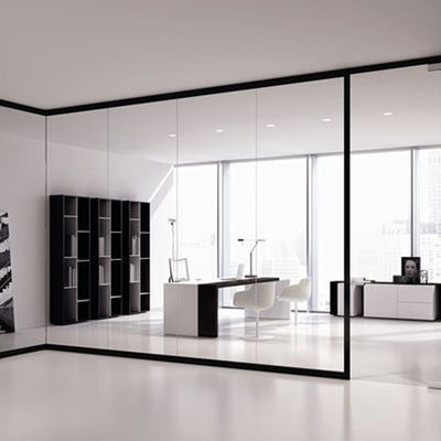 Flexible Glas-Trennwände Aluminiumrahmen Schalldichte Büroverdeile