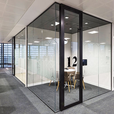Schalldichtes Büro Glas Trennwände Pulver beschichtet Aluminiumprofil mit Tür