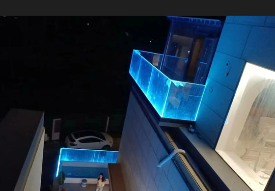 Einfache Installation Aluminium-U-Kanal-Glasgeländer Moderne mit LED-Licht