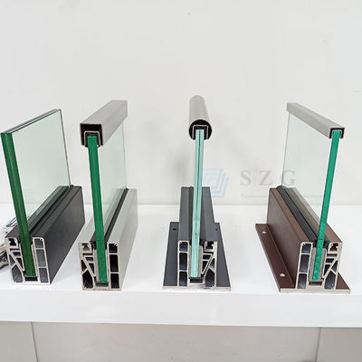 Durchsichtige Sicherheits-Aluminium-U-Kanal-Glasgeländer, Pulverbeschichtete Aluminium-Glasbalustrade