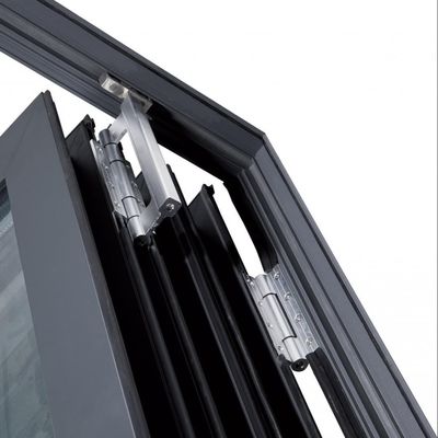 Gehärtetes Glas Aluminium Klappfenster in Gold-Eichen für Kongresszentren