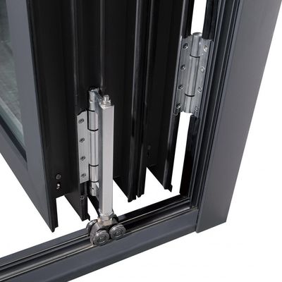 Gehärtetes Glas Aluminium Klappfenster in Gold-Eichen für Kongresszentren