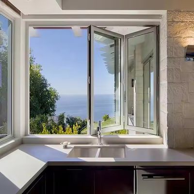 1.5mm Aluminium Klappfenster Langlebig mit horizontalen Klappmuster und anodisierten Rahmenveredelung