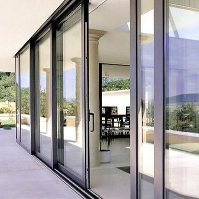 Aluminiumschiebetür für Wohnungen mit Schub- und Ziehöffnungsmethode und doppelt gehärtetem Glas