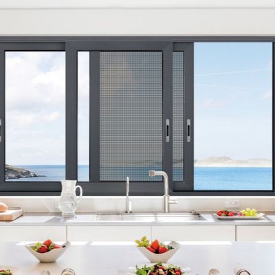 Große moderne interne verriegelbare Akkordeon schwarze Glasschiebetür kundenspezifische Doppelglastüren