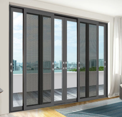 Wohnung oder Wohnraum Aluminium Schiebetür mit modernem Design Stil Öl Rauchverhütung Funktion