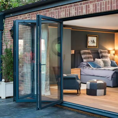 Hurrikanbeständige Außen Bi Klapptür Aluminium Terrasse Bifold Türen Puertas Klapptüren Akkordeon Klapptür Glas