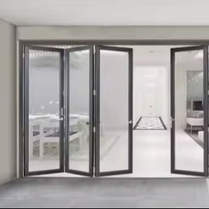 Moderne Innenausstattung Patio Glas wasserdicht Schiebe- und Faltschlitztüren aus Aluminium Zweifachtüren für Restaurant-Hausnutzung