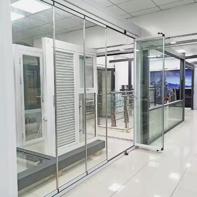 Glasklapptür ohne Rahmen Innenraumladen Schwarze Klapptüren Aluminium Zweifachtüren Weiß