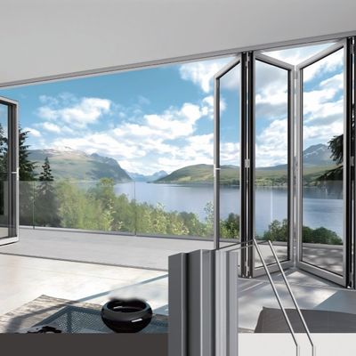 Sicheres Schließmechanismus Aluminium Klappglastüren in Silber/Weiß/Schwarz/auf maßgeschneiderte für Bildungseinrichtungen