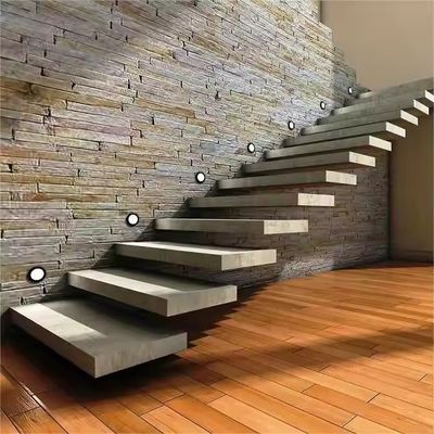 Schwebende gerade Treppe aus natürlichen Marmor für Wohn- oder Gewerbeflächen