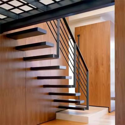 Wandmontierte dekorative Innenräume Massivholz schwimmende Treppen unsichtbare Stringer Haus Umbau Fertigtreppe DIY Installation