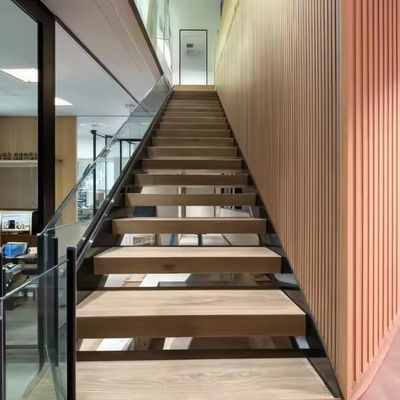 Wandmontierte dekorative Innenräume Massivholz schwimmende Treppen unsichtbare Stringer Haus Umbau Fertigtreppe DIY Installation