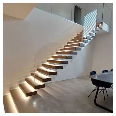 Sichere und langlebige weiße Eiche Holztreppe gerade L-förmige U-förmige Split- oder Spiraltyp
