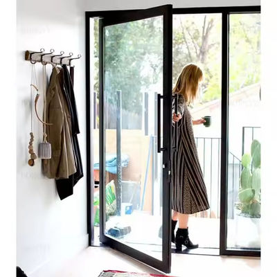 4-12 mm Doppelverglasung Aluminium Drehtür mit klarem Glas und Edelstahl Screen Netting Material