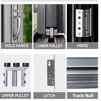 Faltfenster aus Aluminium im modernen Stil mit isoliertem gehärtetem Glas und individueller Glasdicke